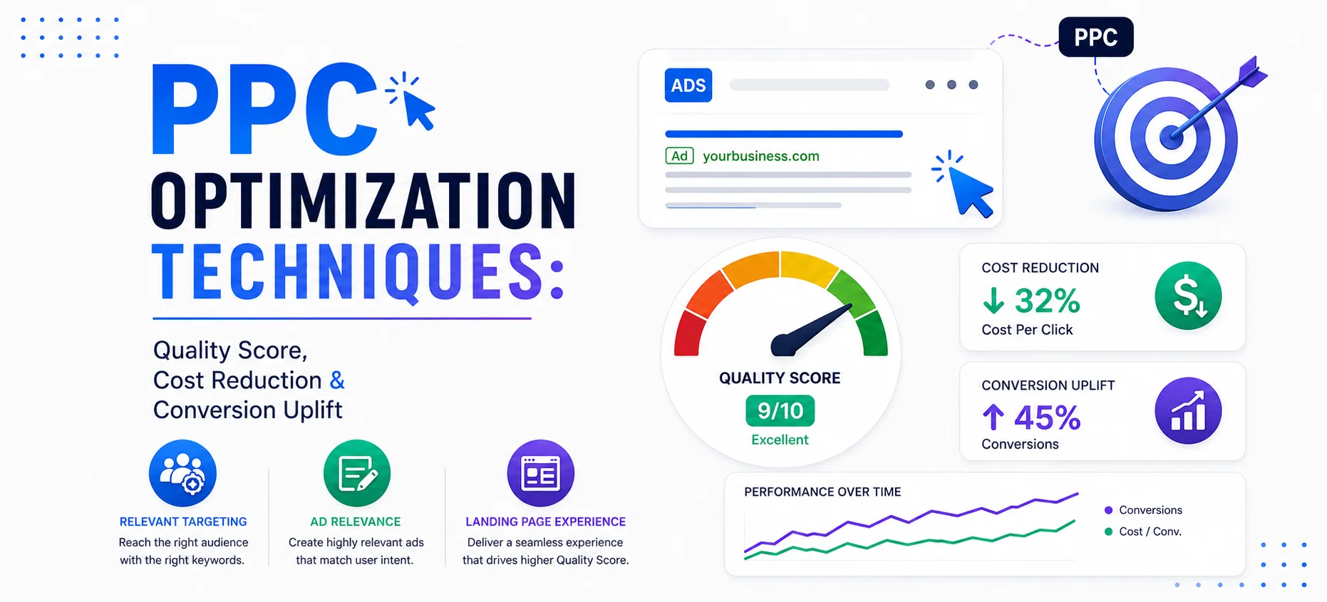 PPC Optimization Techniques: Quality Score, Cost Reduction & Conversion Uplift